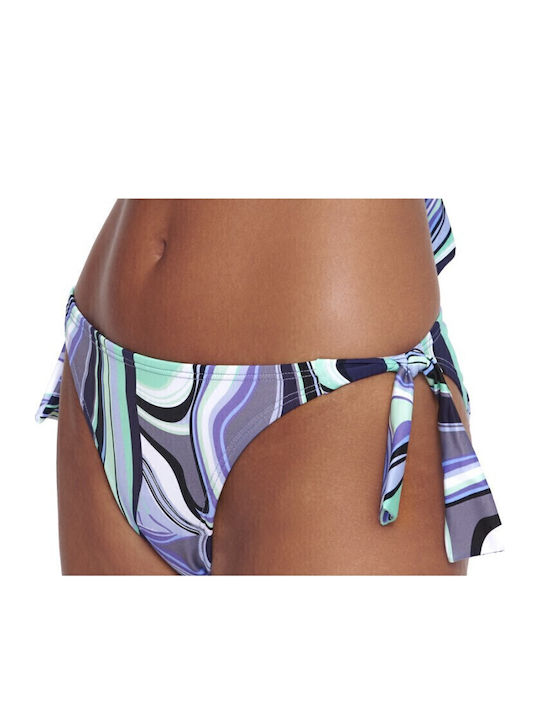 African Queen Bikini Slip Cu Dantelă Albastru