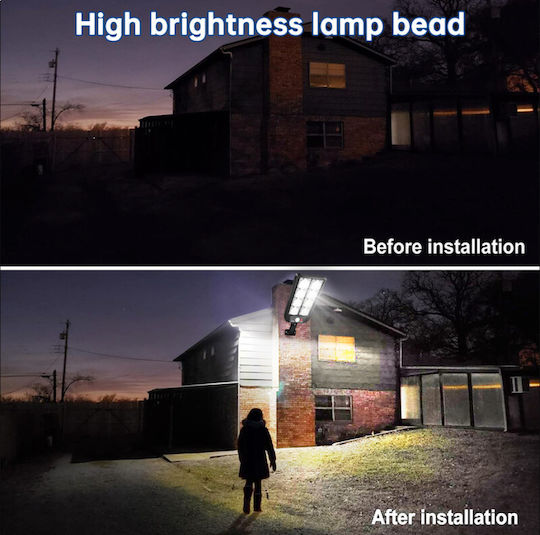 Foyu Wall Mounted Solar Light Traffic light 300W Natural White with Motion Sensor, Photocell and Remote Control IP65