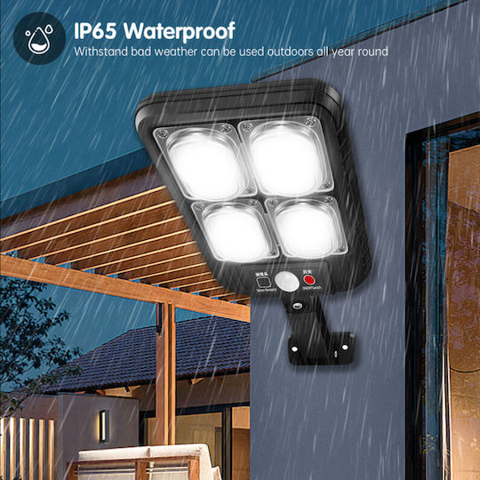 Foyu Wall Mounted Solar Light Traffic light 400W Natural White with Motion Sensor, Photocell and Remote Control IP65