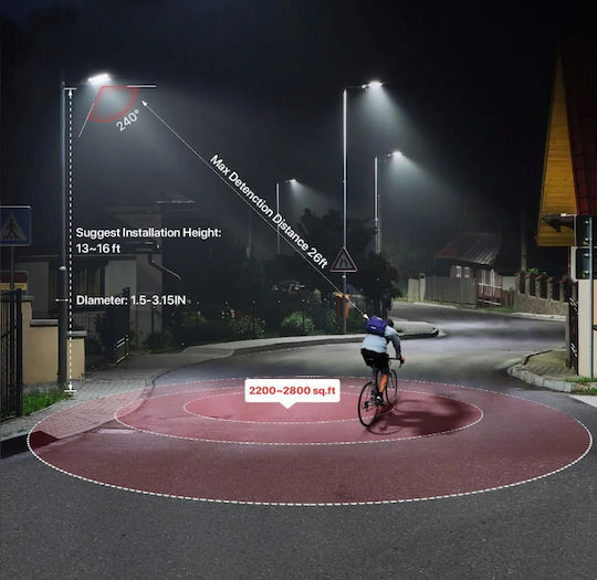Street Solar Light with Motion Sensor, Photocell and Remote Control IP67