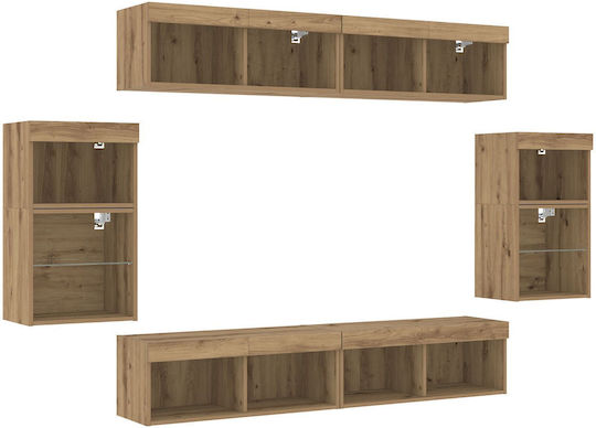 Σύνθετο Σαλονιού Artisan Oak με Φωτισμό Μ40xΒ28.5xΥ40εκ.