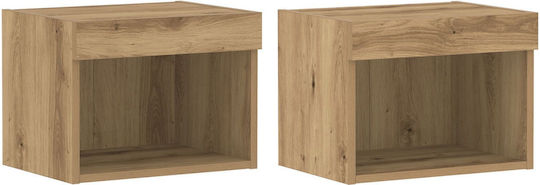 Σύνθετο Σαλονιού Artisan Oak με Φωτισμό Μ40xΒ28.5xΥ40εκ.