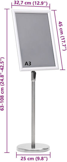 vidaXL Floor L108xH25cm