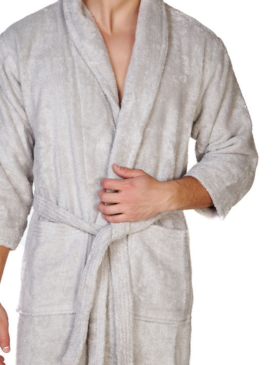 Comfort Halat de baie cu Guler Gri