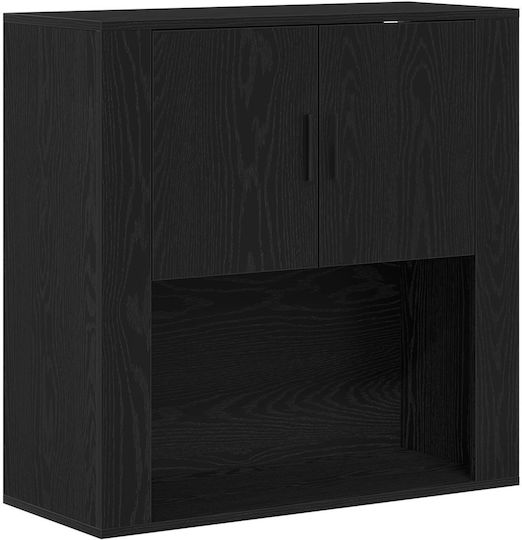 Dulap De Depozitare Pentru Birou Din Lemn De Fag Negru 80x33x150cm