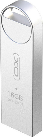 XO Dk01 16GB USB 2.0 Stick Ασημί