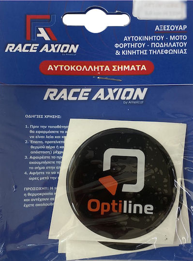 Race Axion Αυτοκόλλητα Σήματα Αυτοκινήτου με Επικάλυψη Σμάλτου 6.7 x 6.7cm για Ζάντες Αυτοκινήτου σε Λευκό Χρώμα 4τμχ