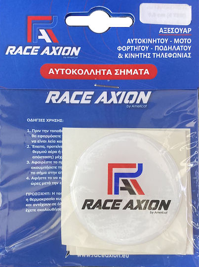 Race Axion Autoemblem Aufkleber mit Emaille Überzug 5 x 5cm für Autoreifen in Weiß Farbe 4Stück