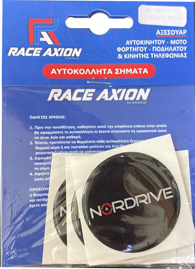 Race Axion Autoemblem Aufkleber mit Emaille Überzug 5 x 5cm für Autoreifen in Weiß Farbe 4Stück