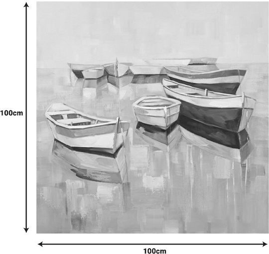Inart Boatty Εξάπτυχος Πίνακας σε Καμβά 100x100cm