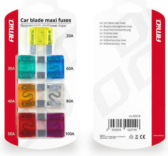 AMiO Set Siguranțe Auto Lamelare 7buc 02214