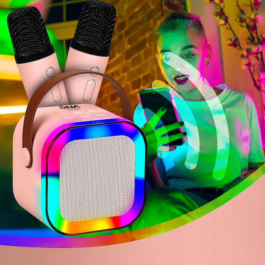 Karaoke Speaker with Wireless Microphones and Lighting Effects KPS2 Pink