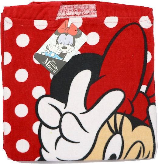 Disney Minnie Mouse Children's Cotton Beach Poncho 55x110cm Ye18267 Red