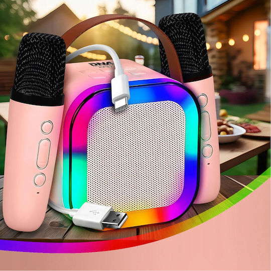 Karaoke Speaker with Wireless Microphones and Lighting Effects KPS2 Pink