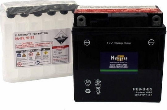 HaiJiu Motorradbatterie YT9B-BS 120A mit Kapazität 9Ah