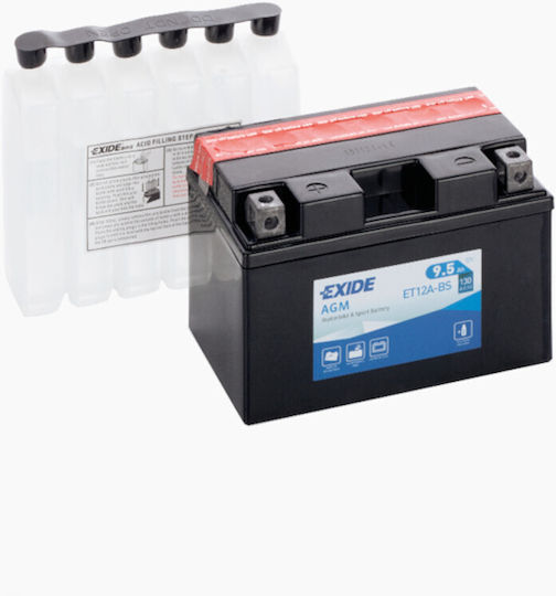 Exide Maintenance Free Μπαταρία Μοτοσυκλέτας YT12A-BS 130A με Χωρητικότητα 9.5Ah