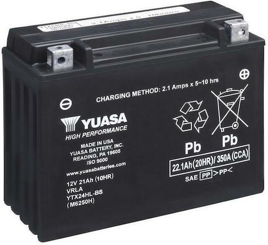 Yuasa Motorradbatterie mit Kapazität 21Ah