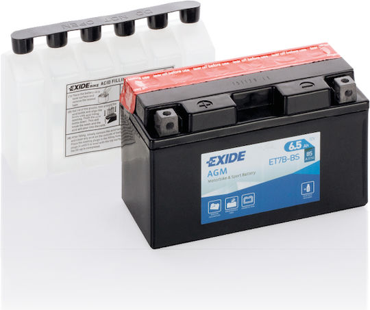 Exide Motorradbatterie BT7B-BS 85A mit Kapazität 6Ah