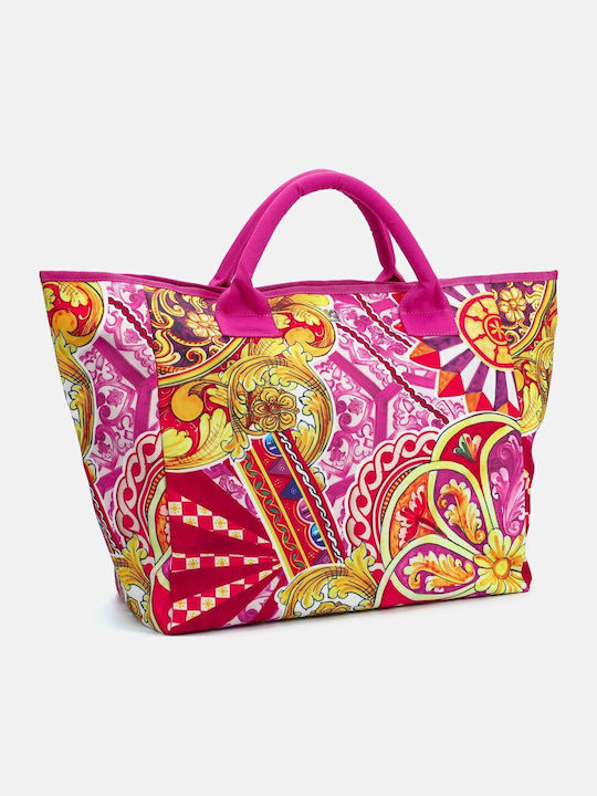 Y Not? Fabric Beach Bag Pink