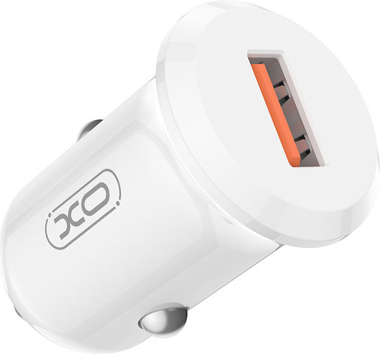 XO CC68 Φορτιστής Αυτοκινήτου 18W Γρήγορης Φόρτισης με μία Θύρα: 1xUSB Λευκό Χρώμα