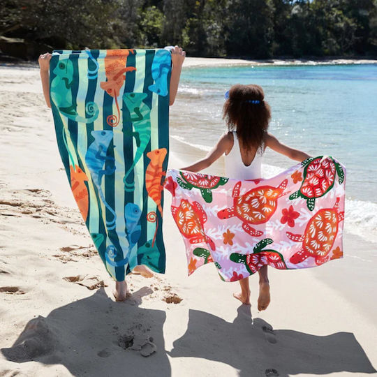 Dock & Bay Kids' Beach Towel Karma Chameleon Microfiber 130x70cm 5061011623874