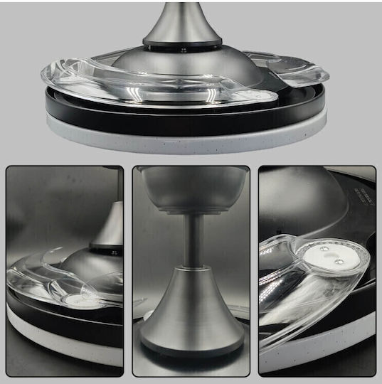 Rixme Ceiling Fan with Light and Remote Control Black