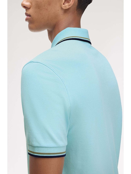 Polo Herrenbluse Kurzarm Hellblaue