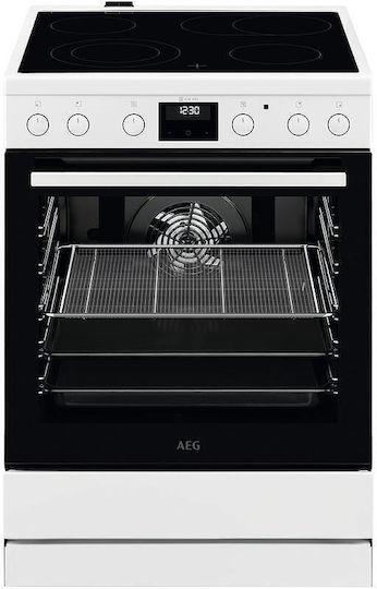 AEG Aragaz 73lt cu Plite Ceramice L59.6cm. Albă