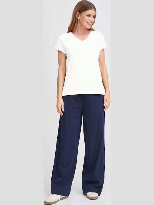 Women's Blouse Cotton Short Sleeve White