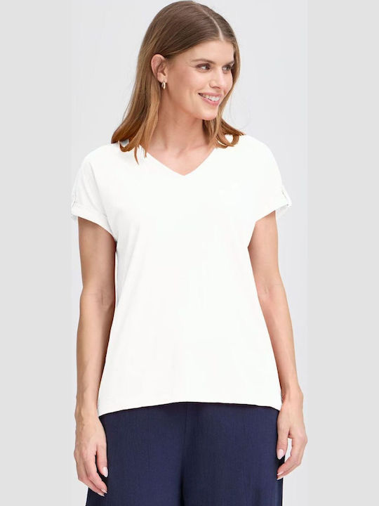 Women's Blouse Cotton Short Sleeve White
