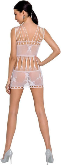 White Mesh Mini Dress Bs090 by Passion