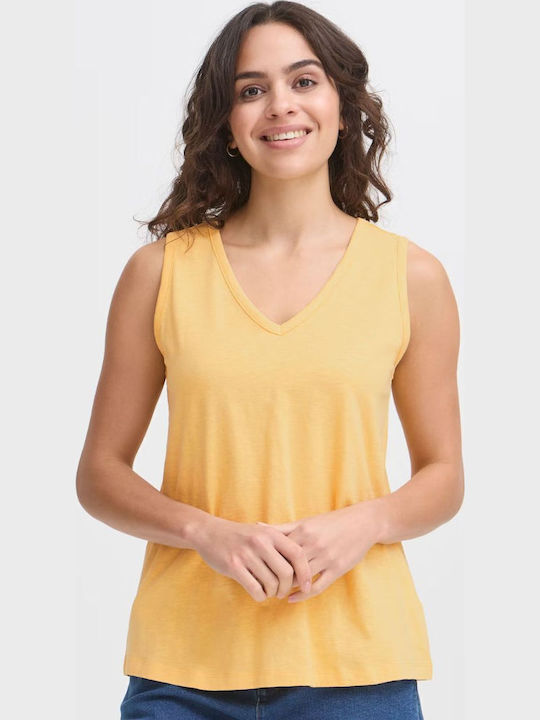 Women's Blouse Cotton Sleeveless Yellow
