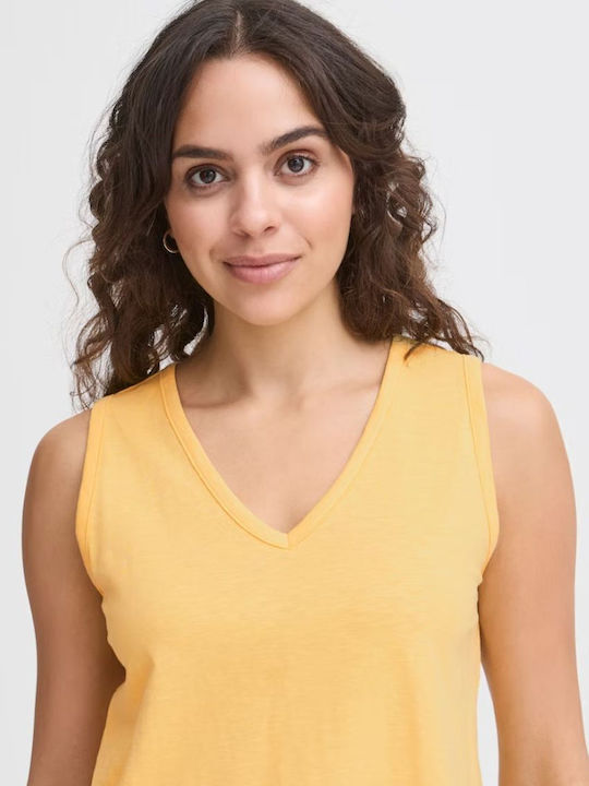 Women's Blouse Cotton Sleeveless Yellow