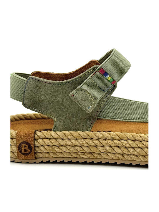 Women's Flat Sandals Anatomic Flatforms in Khaki Color