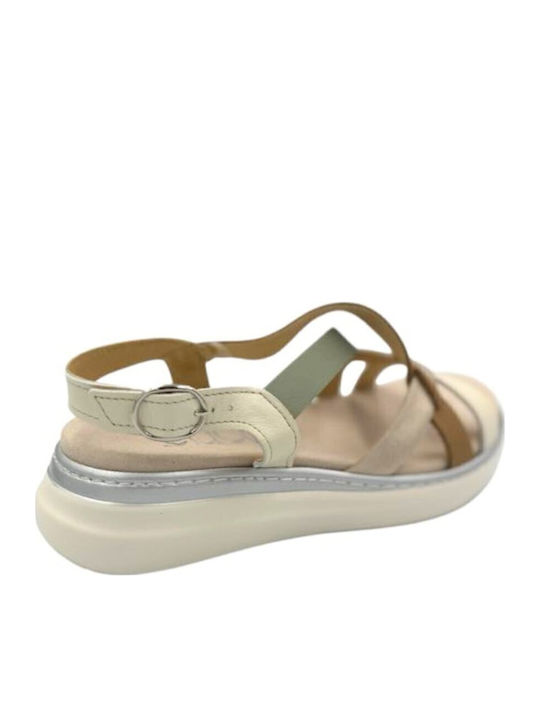 Women's Flat Sandals Anatomic with Strap in Gold Color
