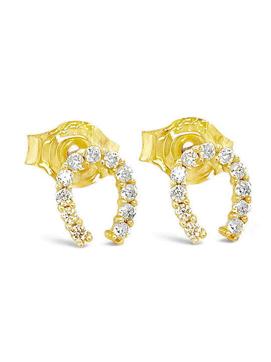 Xryseio Kids Earrings Studs with Stones from Gold 9K