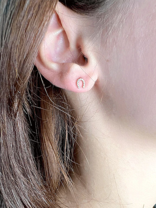 Xryseio Kids Earrings Studs with Stones from Gold 9K
