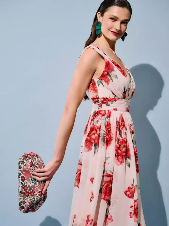 Summer Midi Dress for Wedding Christening Open Back Floral