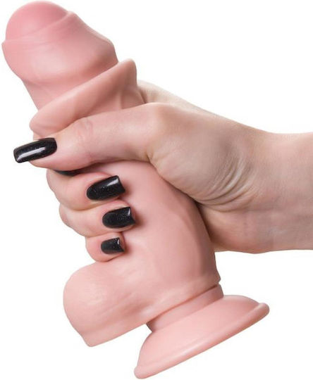 Realistisches Dildo mit Hoden und Saugnapf Fleisch 17cm