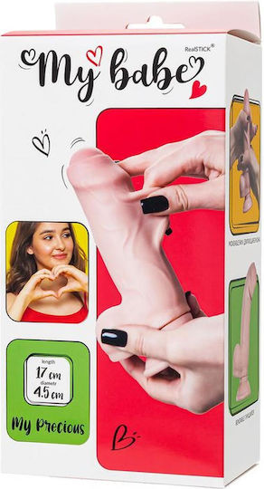 Realistisches Dildo mit Hoden und Saugnapf Fleisch 17cm