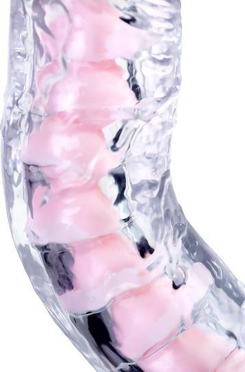 Dildo cu Testicule și Ventuză Transparent 18cm