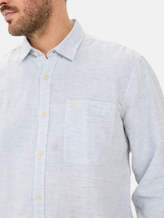 Long-sleeved Linen Shirt Sky Blue