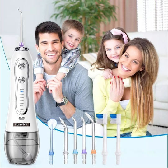 FunVita Water Flosser Μπαταρίας με Θήκη Ταξιδίου 300ml Λευκό