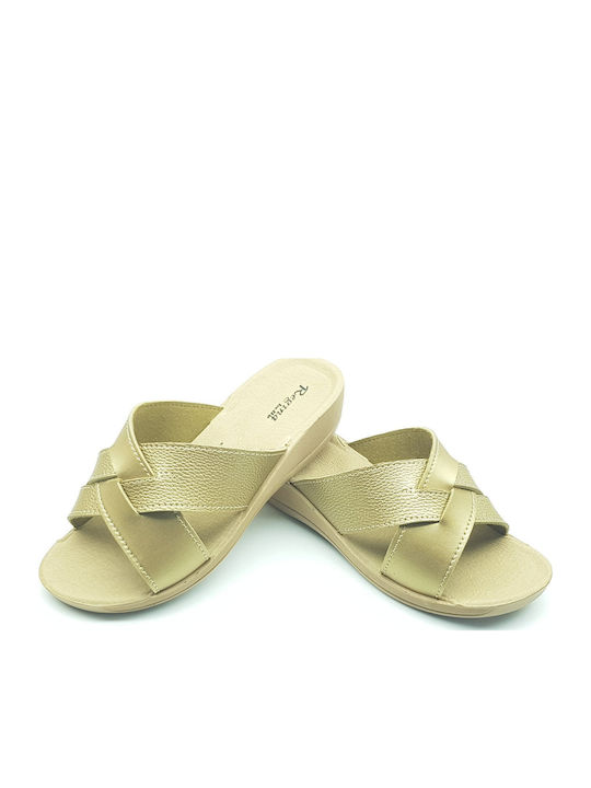 Anatomic Women's Platform Wedge Sandals Gold
