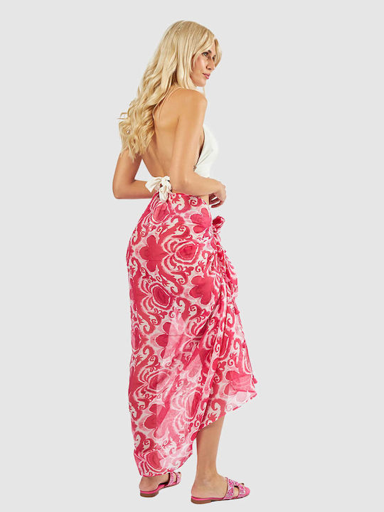 Green Women's Pareo 08-0165 Indian Cotton Pink