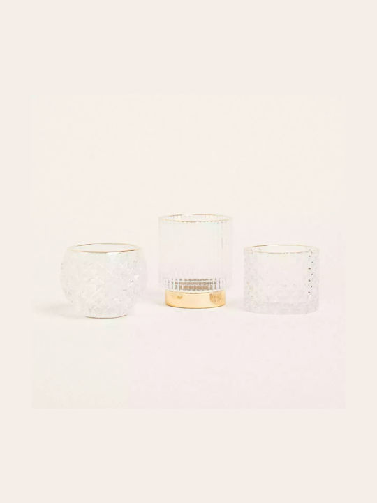 Suport pentru lumânări transparent auriu Ø7×8.2cm Beauty Home Suport pentru lumânări transparent auriu Ø7×8.2cm Beauty Home