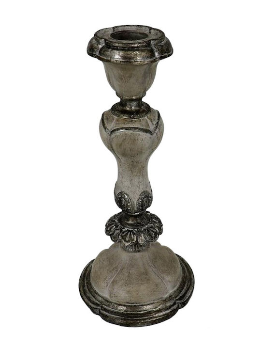 Oriana Ferelli Candle Holder Polyresin Silver 23.5cm 1pcs