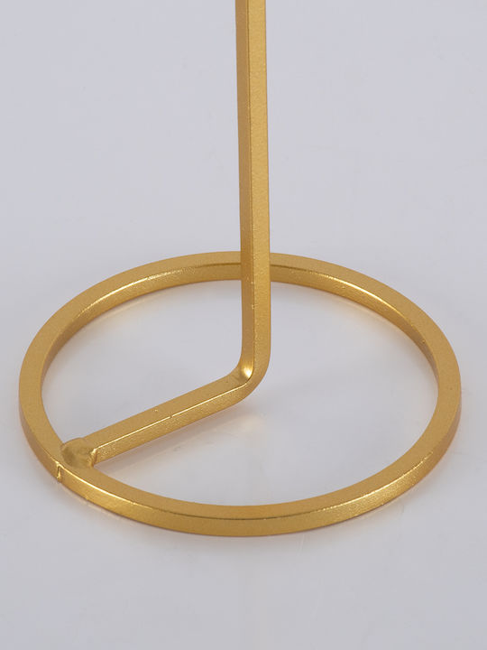 GloboStar Evelyn Candle Holder Metal Gold 9.5x9.5x23.5cm 1pcs