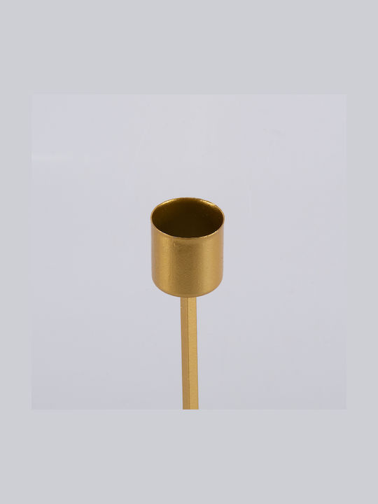 GloboStar Evelyn Candle Holder Metal Gold 9.5x9.5x23.5cm 1pcs