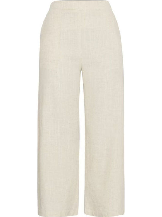 Women's Fabric Trousers Light Beige